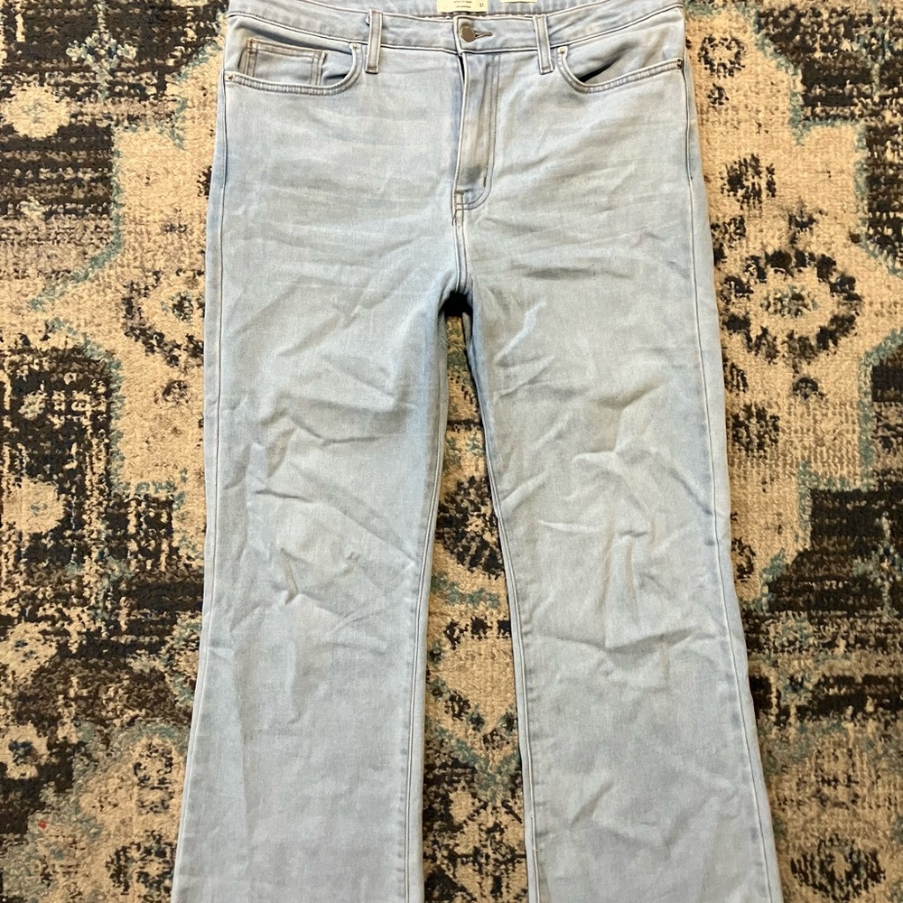 L.T.J Letter To Juliet Light Wash Raw Hem Cropped Flare Sicily Jeans Size 31